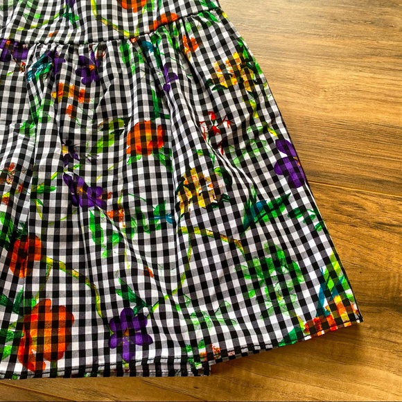 NWT Romeo + Juliet Med Black Gingham Floral Dress - Picture 4 of 7